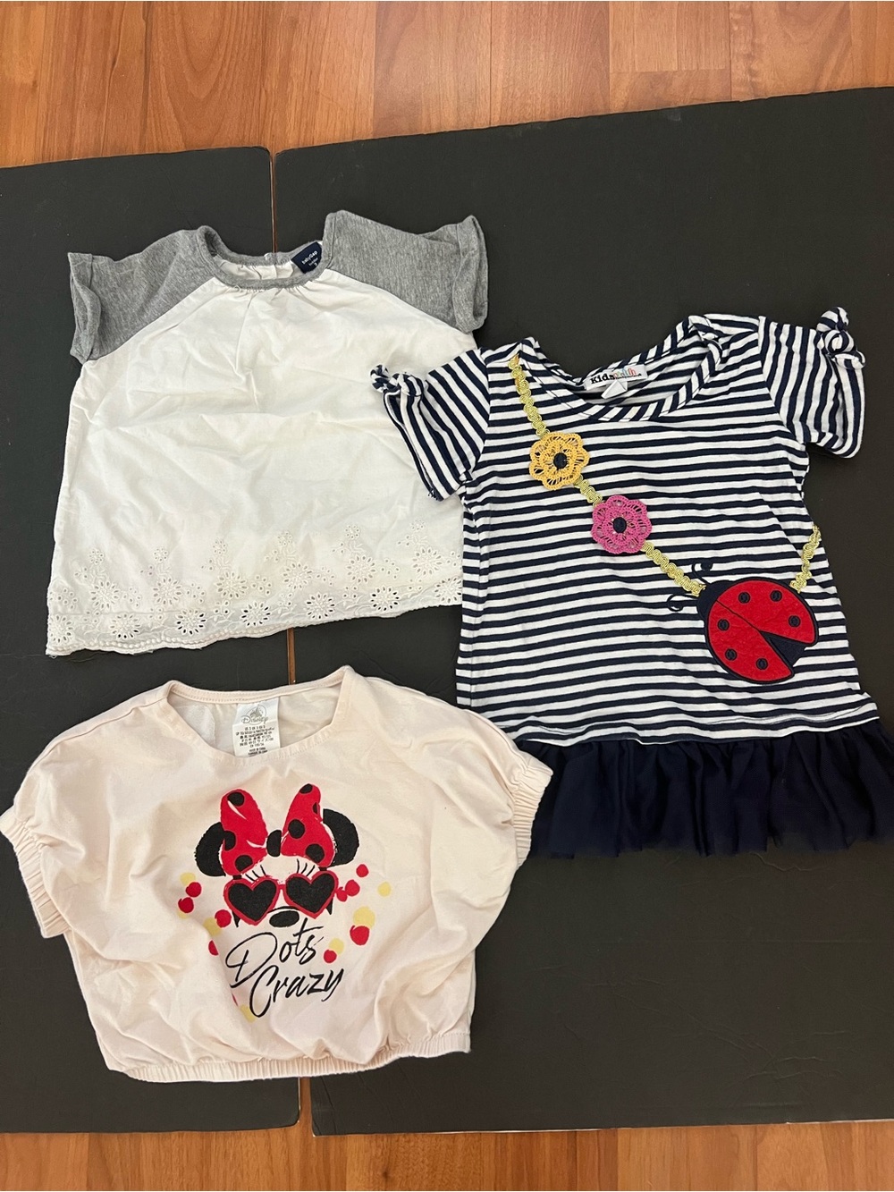 3T Toddler Girls Minnie Mouse Lady Bug Tops Bundle of 3 Disney Gap Kids